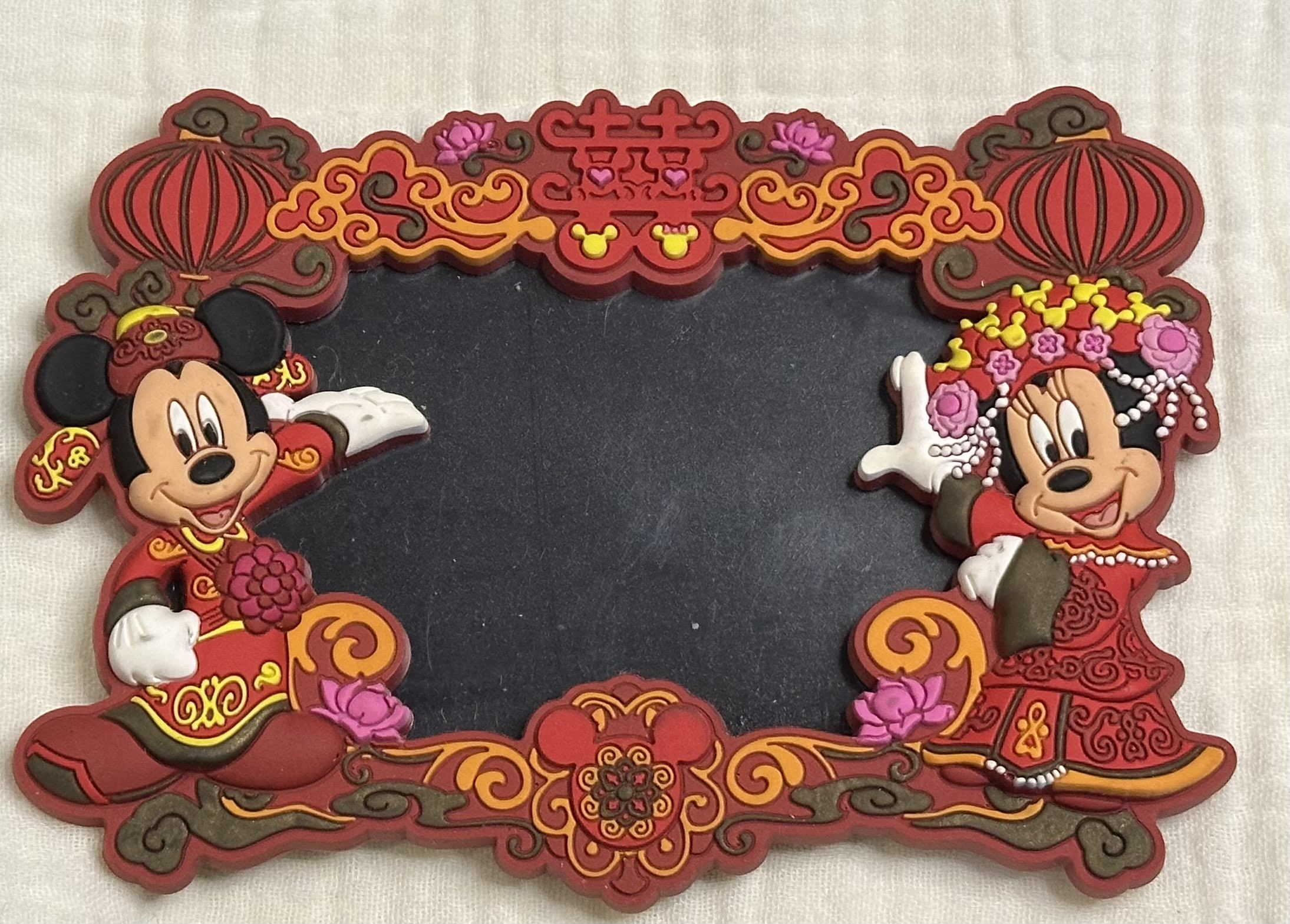 #076 香港ディズニーマグネット 旧正月ミッキー＆ミニーのフォトマグネット