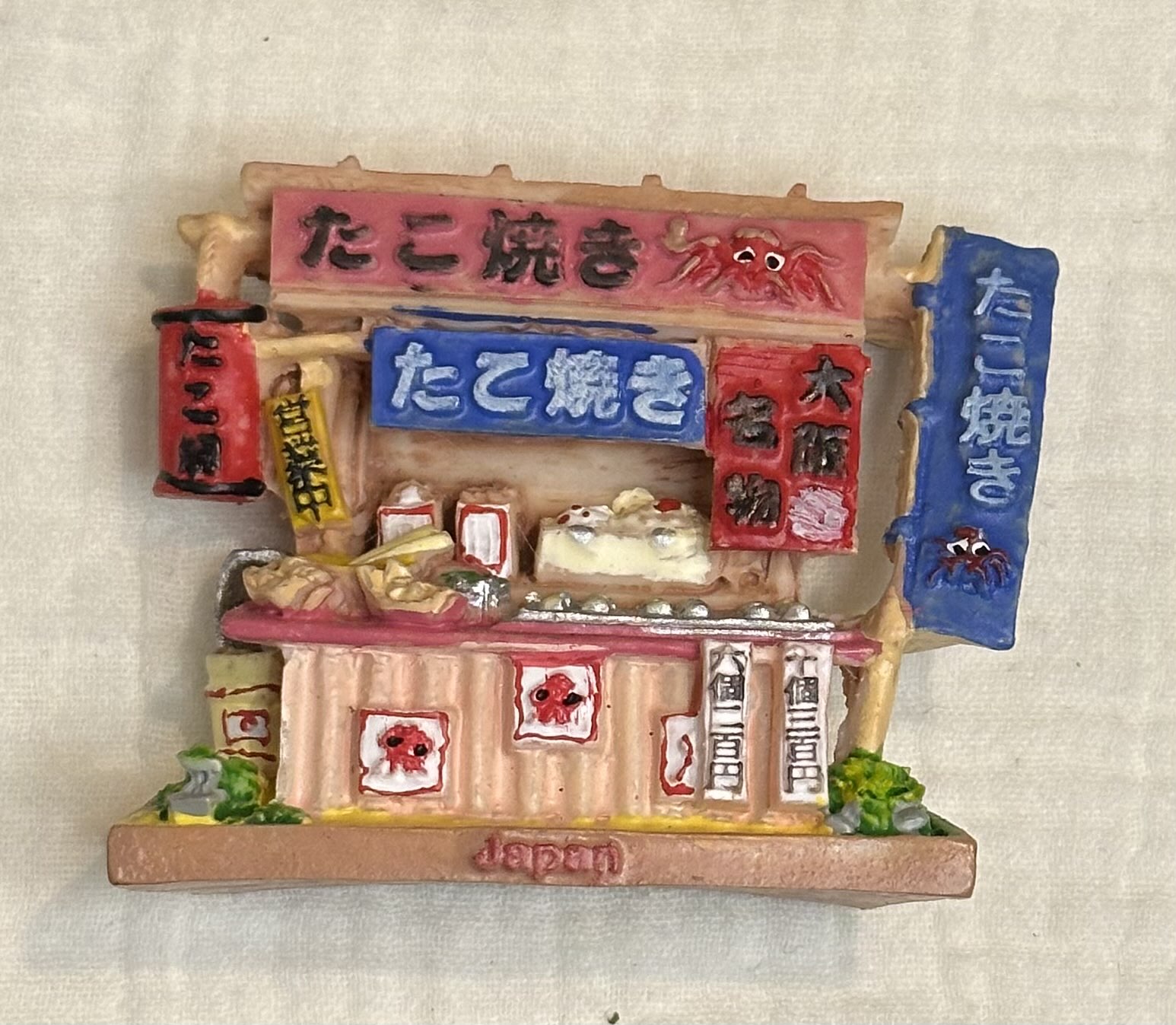 大阪・道頓堀の売店で購入したたこ焼き屋台の大阪ご当地マグネット