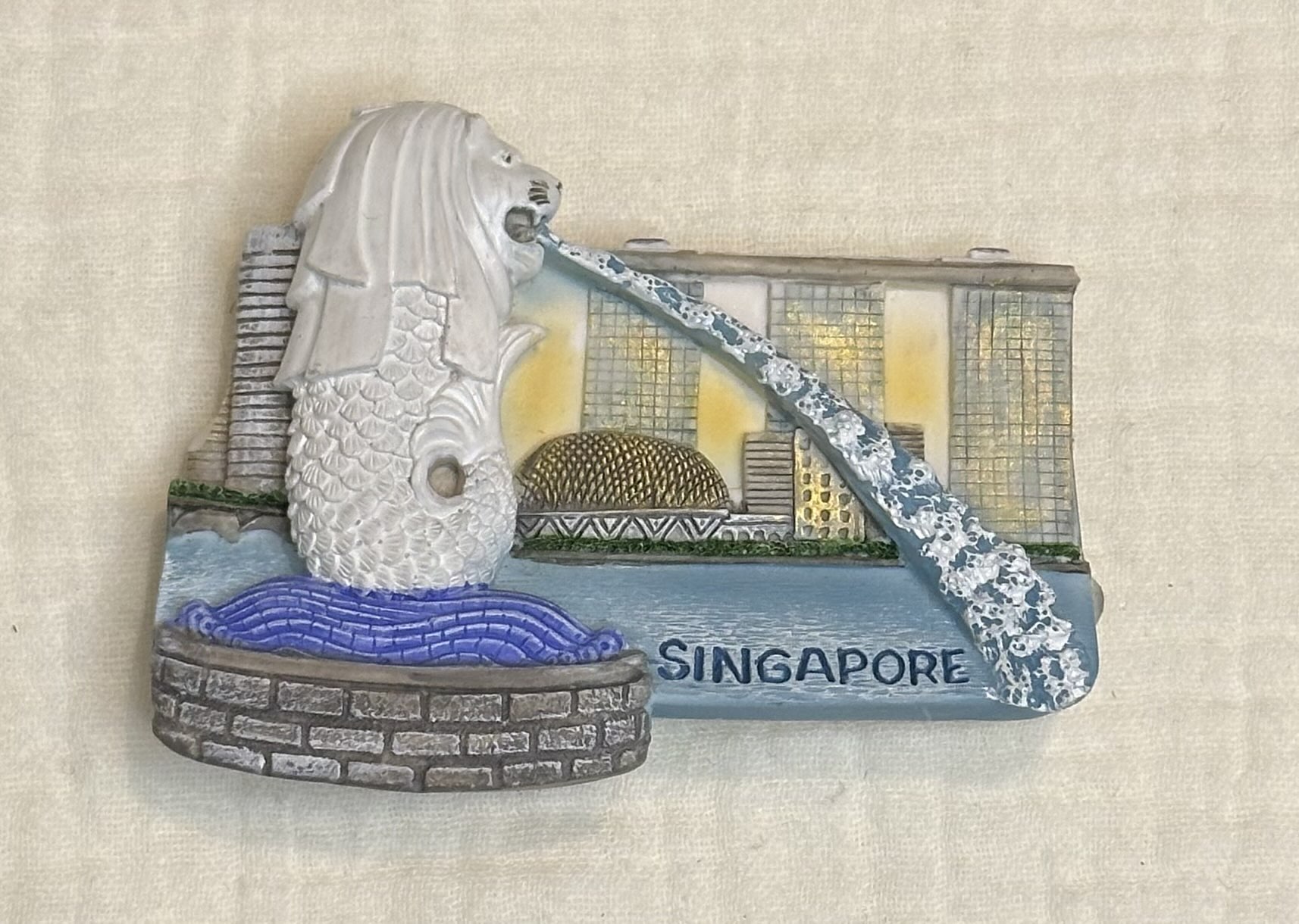 #071 シンガポール シンガポール マリーナベイとマーライオンマグネット